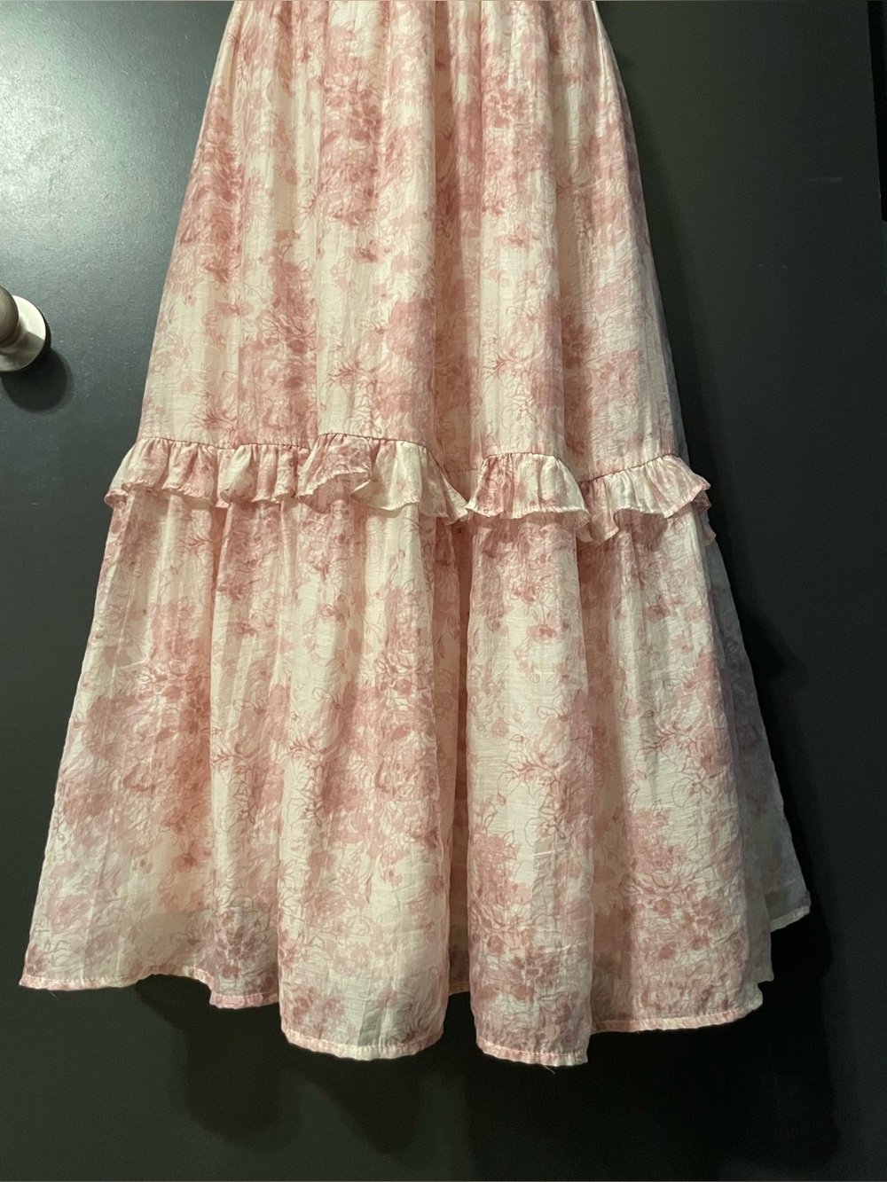 En Saison Pink Floral Smocked Midi Dress Cottagecore Romance XS - Picture 5 of 11